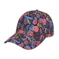 thumbnail image 2 of Baseball Cap, Red Blue Flower Paisley Trucker Hats Women Dad Hat For Workouts - Baseball Hat Adjustable Size, 2 of 2