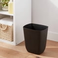 thumbnail image 2 of 3gal Open Vanity Waste Basket Black Compact Matte Plastic Indoor Trash Can, Small Size, Bathroom Use, 2 of 5