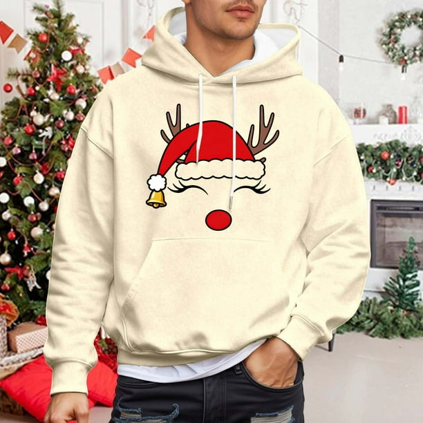 MHFRRA Sudadera con Capucha para Parejas, Divertida y A Juego, de Manga Larga, Estilo Informal y Deportivo Beige