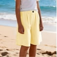 thumbnail image 6 of Toddler Girl Pants Size 13-14Y Kids Striped Elastic Waist Shorts Five Length Solid, 6 of 6