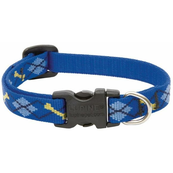 Lupine Inc .50in. X 8in.-12in. Adjustable Dapper Dog Design Collar For Small Dogs & Pu