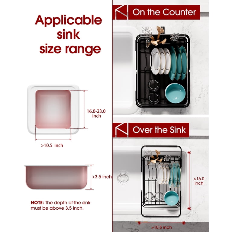 Sakugi Compact Expandable Dish Rack, Stainless Steel photo 2