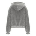 thumbnail image 3 of DAFPZW Womens Fleece Jacket Winter Sherpa Warm Full Zip Hoodies Fuzzy Shearling Long Sleeve Padded Coat Outerwear, 3 of 8