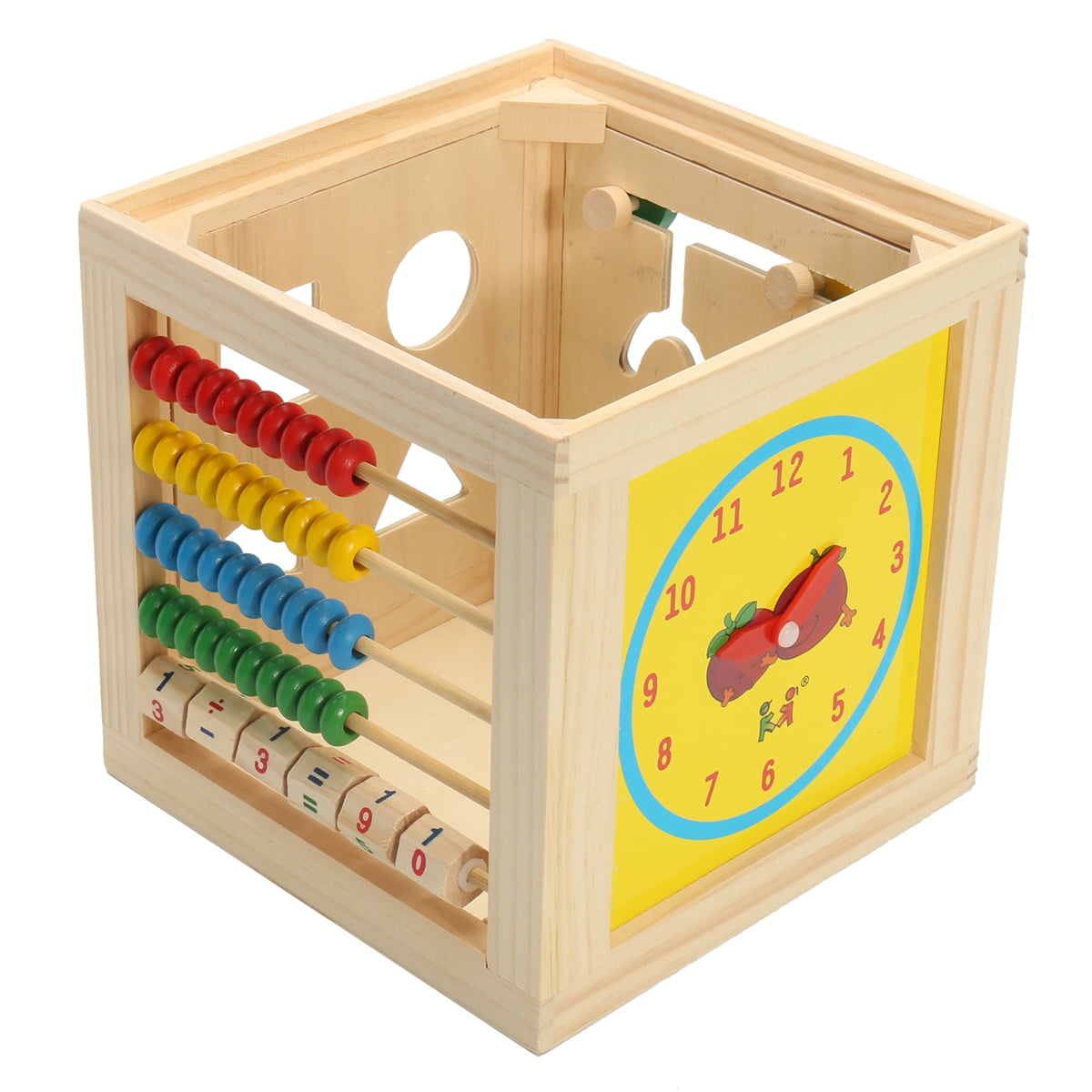 wooden box toy with beads