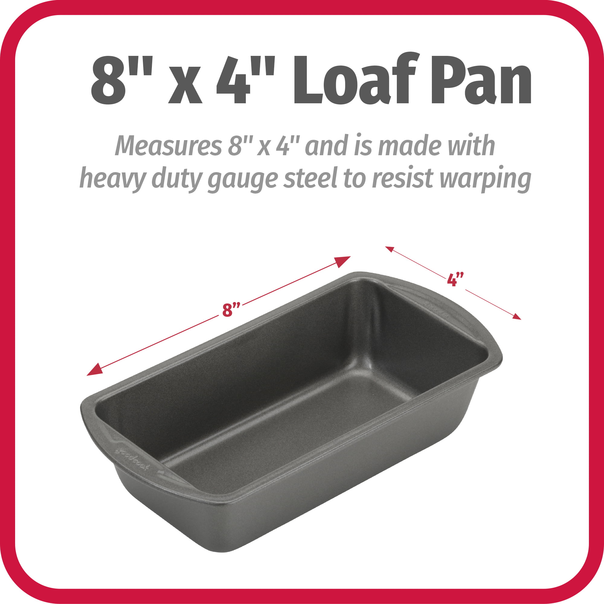 GoodCook Extra Large 13'' x 5'' Nonstick Steel Bread Loaf Pans, Gray (4245)