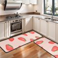 thumbnail image 3 of Kitchen Rugs Sets Of 2,Strawberry Plants Fruit Light Pink Pattern Anti Fatigue Kitchen Mat Rugs Non Slip Washable,Decorative Kitchen Floor Mats for Kitchen,Sink,Laundry,17"x47"+17"x47", 3 of 5