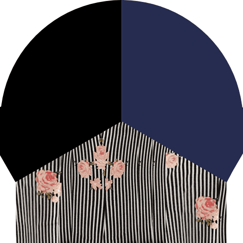 Black/Stripe Floral/Navy
