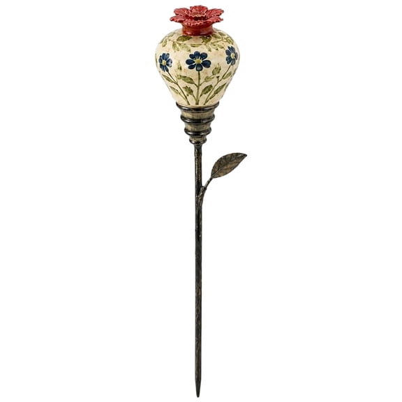 Hummingbird Feeder Garden Stake, Vintage Hand‑Finished Metal Nectar Feeding Station, Ground Stake for Backyard Patio and Outdoor Bird Watching (A 1pc)