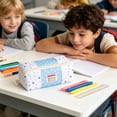 thumbnail image 1 of Pencil Case with Star Pattern, Colorful Contrast Design, Multi-Layer Storage, Waterproof Fabric, 20x9x9 cm Portable Pencil Pouch for Kids and Students, 1 of 8