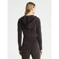 thumbnail image 3 of No Boundaries Chenille Zip-Up Hoodie, Women's, 3 of 5