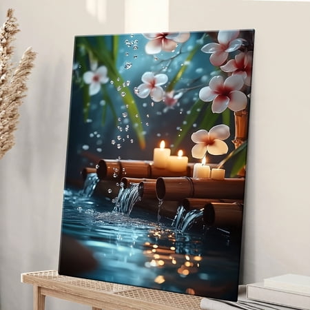 Topbout Art Luxury Zen Bamboo Waterfall Canvas - Living Room Wall Art