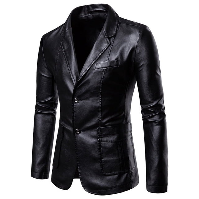 Ropa de cuero de moda para hombre de primavera y otoño de talla grande Chaqueta de cuero de PU para motocicleta para hombre Abrigo de moda para hombre