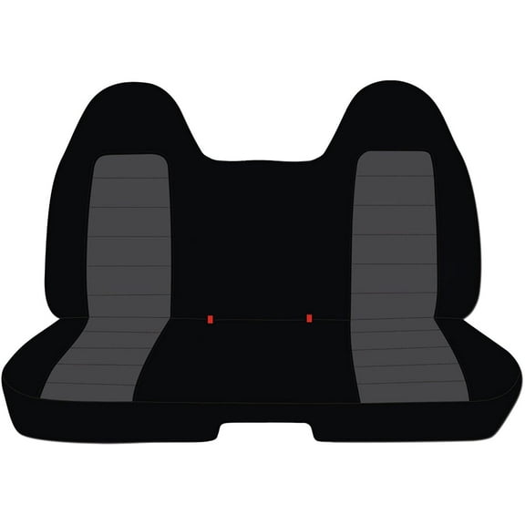 T414-Designcovers Fits 2004-2011 Chevy Colorado/GMC Canyon Velour Truck Seat Covers (Rear 60/40 Split Bench):Black and Charcoal