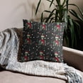 thumbnail image 2 of Festive Skeleton Christmas Throw Pillow - Holiday Gothic Decor (22″×22″), 2 of 2