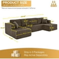thumbnail image 6 of NeoKo Cloud Couch U Shaped Plush Memory Foam Modular and Comfy Boneless Sectional Sofa with Chaise Lounge, Brown, 6 of 8