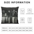thumbnail image 5 of Heduofu New York City Decorative Throw Pillow Cover Case Quiet Nightscape River Skyline Buildings Black Grey Cotton Linen Pillow Cases Square Standard Cushion Covers for Couch Sofa Bed White, 5 of 5