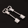 thumbnail image 2 of Abbracc 1 Pair Stainless Steel Heart Key Shape Barbells Nipple Bar Piercing Rhinestone Jewelry, 2 of 9
