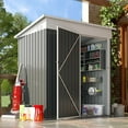 thumbnail image 7 of YODOLLA 5 x 3 ft. Outdoor Metal Steel Storage Shed with Sliding Roof & Lockable Door for Backyard, Garden,Dark Grey, 7 of 7