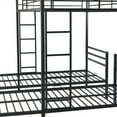 thumbnail image 6 of Metal Triple Bunk Bed, Full over Twin & Twin Bunk Bed Frame with Full-Length Guardrail and 2 Ladders, Bunk Bed with Under-Bed Space for Kids, Divided into 3 Separate Beds, No Box Spring Needed, Black, 6 of 7