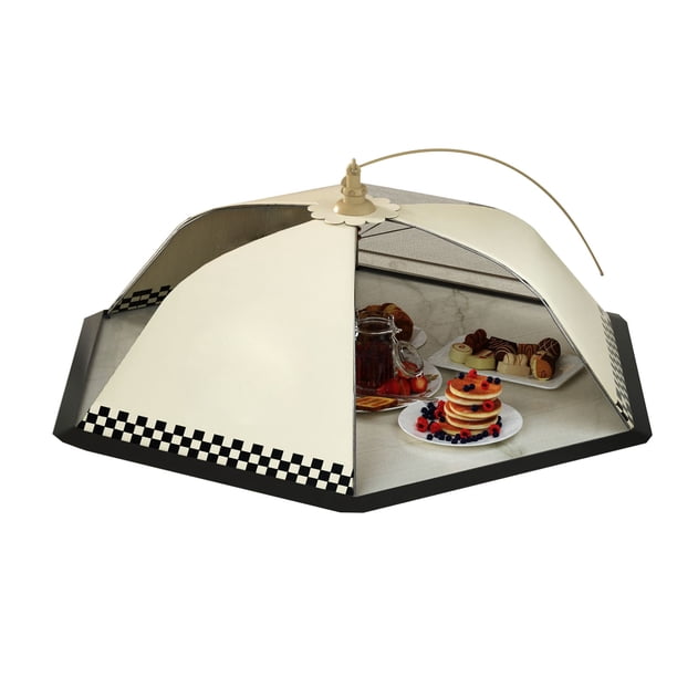 Cubierta de malla para alimentos, plegable y reutilizable, ideal para el verano, el hogar, camping, picnic, patrón a cuadros.