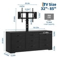 thumbnail image 5 of Wood TV Stand with Mount for TVs Up to 85", Entertainment Center with 9 Drawers, Adjustable Height Media Console, 5 of 9