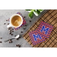 thumbnail image 3 of Letter M Chevron Orange and Blue Foam Coaster Set of 4, 3 of 3