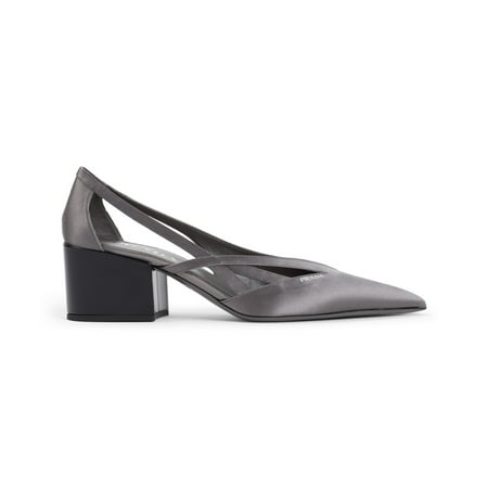 Prada Female Chic Cut-Out Design Pumps With Luxurious Fabric Grey Sizes IT 34-50 2/3