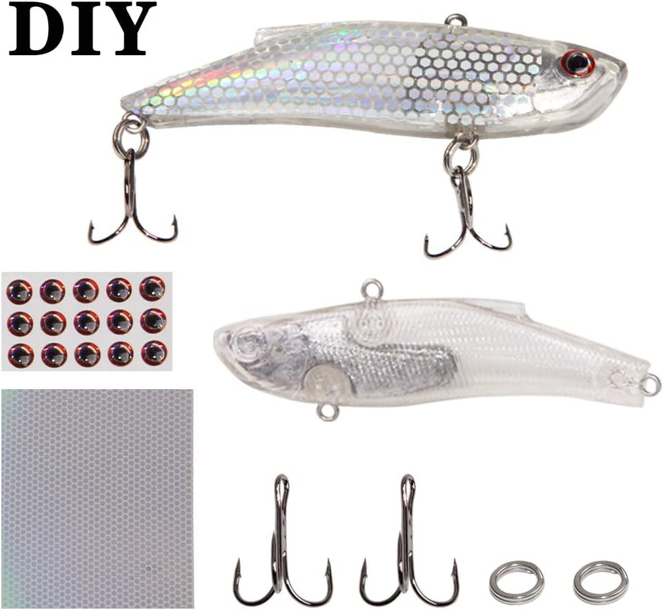 DIY Fishing Lure Kit, 291pcs Unpainted Crankbaits, Hooks
