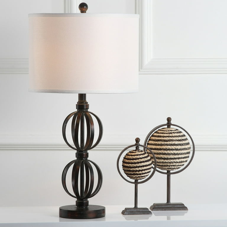 SAFAVIEH Calista 27.75 in. H Double Sphere Table Lamp, Oil Rubbed