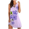 thumbnail image 2 of mtvxesu Robe d'Été, Robe Débardeur d'Été Décontractée Ample à Imprimé Floral pour Femme, Robe de Plage Ajourée Sans Manches, Robes pour le Travail, 2 of 5