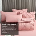 thumbnail image 2 of HAOK Queen Bed in a Bag Set 8 Piece-Pinch Pleat Down Alternative Comforter Set,Pink, 2 of 6