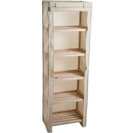 Lavish Home 5-Tier Wood Storage Organizer with Removable Cover