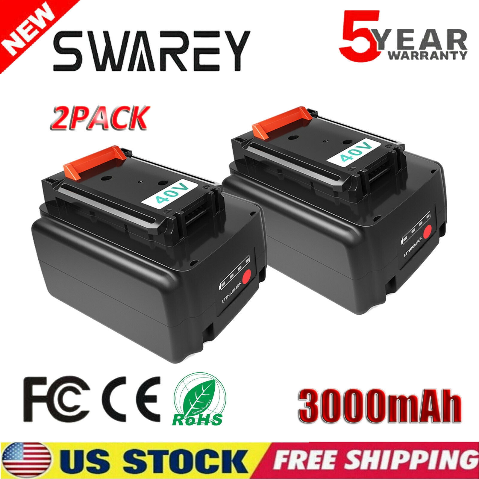 36V 3.0Ah Replacement Battery for Black & Decker 36V Battery