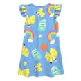 thumbnail image 5 of FUZHIQ Toddler Girls Back to School Print Dresses Ruffle Sleeve A-Line Flared Dress for School Daily Outfits,8-9 Years, 5 of 6