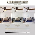 thumbnail image 5 of IVV 52" Ceiling Fans with Lights and Remote Control, Modern Flush Mount Ceiling Fan with 3 LED Colors, Outdoor Ceiling Fans, 6-Speeds/Timer/Reversible DC Motor - Walnut, 5 of 8