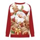 thumbnail image 4 of Camiseta informal de manga larga con cuello redondo y estampado navideño para mujer Pompotops qwe23948, 4 of 5