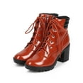 thumbnail image 5 of New Women Breckelles Ranger-22 Polished Round Toe Block Heel Ribbed Combat Boot, 5 of 5