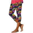 thumbnail image 3 of BiZtdJrK Women's High Waist Cropped Leggings Milk Silk Soft Butt Lifting Yoga Capri Pants Novelty Graphic Print Legging Bottoms 2024 Halloween Costumes Sales Today Clearance, 3 of 5