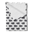 thumbnail image 2 of Pig Soft Flannel Fleece Blanket, Continuous Pig Animal Silhouette Pattern Domestic Mammal Husbandry Concept, Cozy Plush for Indoor and Outdoor Use, 50" x 60", Charcoal Grey and White, by Ambesonne, 2 of 5