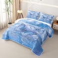 thumbnail image 3 of Homewish Dreamy Butterfly Quilt Full For Girls,Blue Oil Painting Full Bedspread Sets,3pcs, 3 of 7