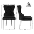 thumbnail image 4 of Foredo Elegant Velvet Chairs Set of 2, Modern Upholstered Wingback Chair with Metal Legs and Button Tufting for Dining Room Living Room, Black, 4 of 8