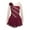 Burgundy, variant on YEAHDOR Kids Girls Mesh Long Sleeve Chiffon Ballet Leotard Figure Ice Skating Dance Dress