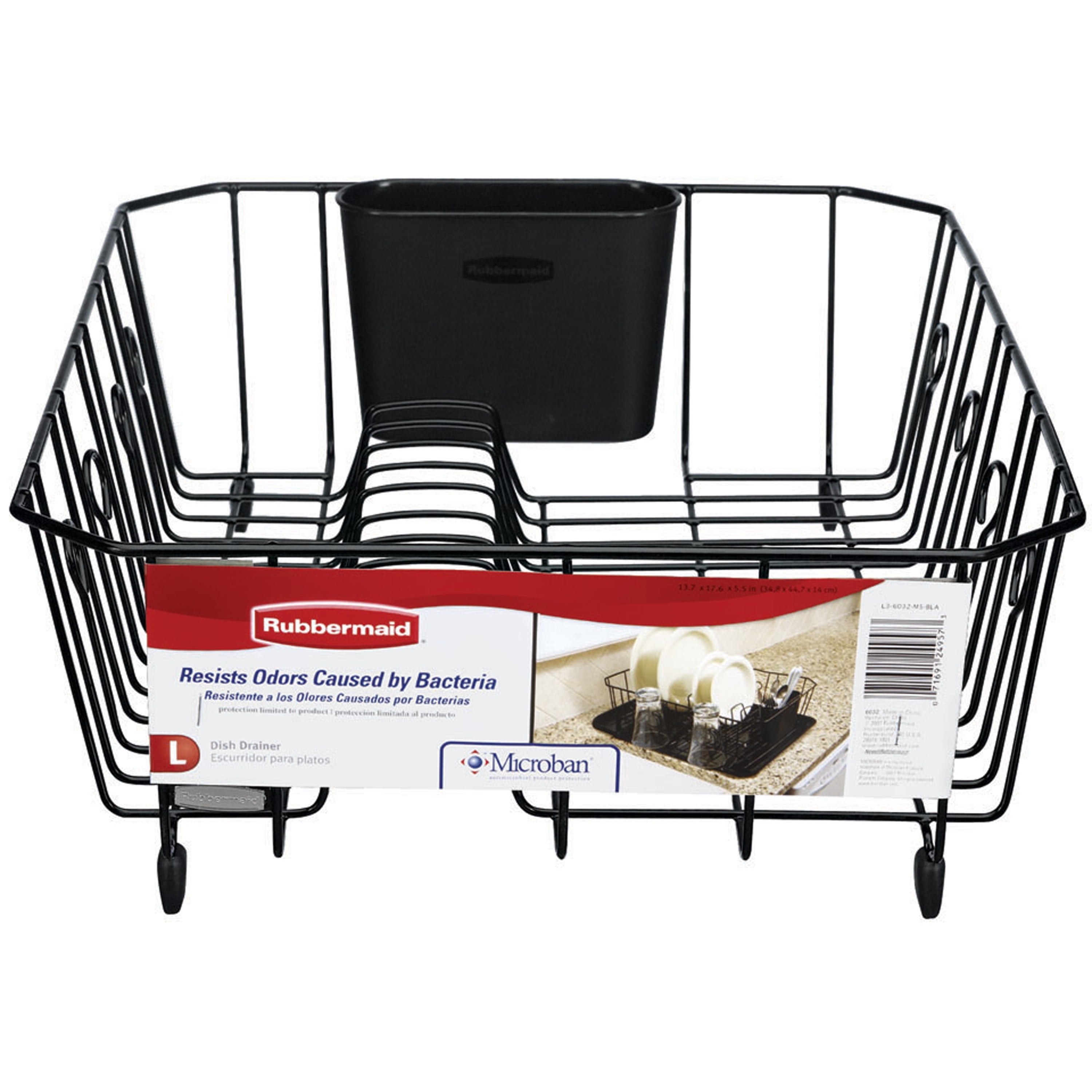 Rubbermaid 15.4-in W x 14.4-in L x 6-in H Metal Dish Rack and Drip Tray at