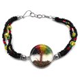 thumbnail image 3 of Tree of Life Crushed Chip Stone Inlay Copper Wire Round Clear Acrylic Centerpiece Crystal Beaded Multi Strand Bracelet - Womens Fashion Handmade Jewelry Boho Accessories, 3 of 3