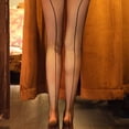 thumbnail image 2 of Medias de red sexis para mujer pantimedias con lazo trasero de malla fina vertical ορ ~ щф, 2 of 7