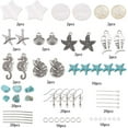 thumbnail image 3 of Kit para hacer aretes de turquesa, concha de caballito de mar y estrellas de mar (10 pares) y 1 caja para empezar a hacer joyas con cuentas., 3 of 9