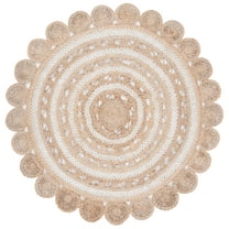 SAFAVIEH Natural Fiber Griselda Geometric Area Rug, Ivory/Natural, 10' x 10' Round