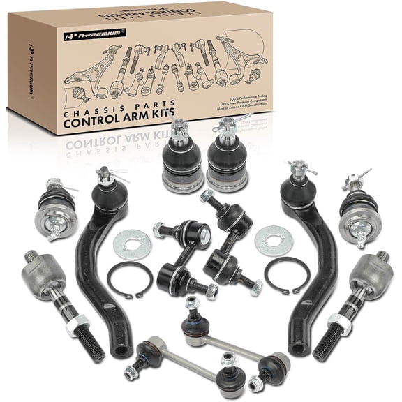 A-Premium 12Pcs Front Sway Bar Link Stabilizer Link Tie Rod End Ball Joint Compatible with Honda Accord 2003 2004 2005 2006 2007