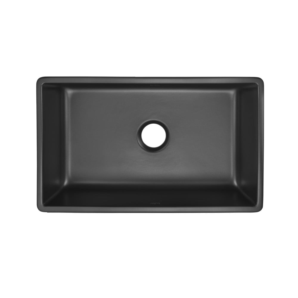 Swiss Madison Lyon 30 x 18 Fireclay, Single Basin, Farmhouse Kitchen Sink in Matte Black