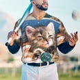 thumbnail image 4 of Fotbe Playful Cat Baseball Jersey Shirt for Men and Women, Casual Short Sleeves Button Down T-Shirt-Medium, 4 of 9